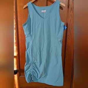 Columbia Aqua Sleeveless Midi Dress